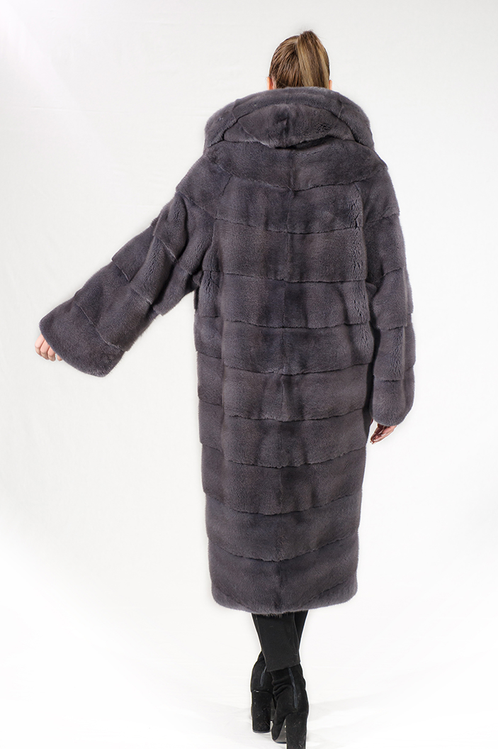 IT-25/K - Πετάλ παλτό βιζόν με κουκούλα