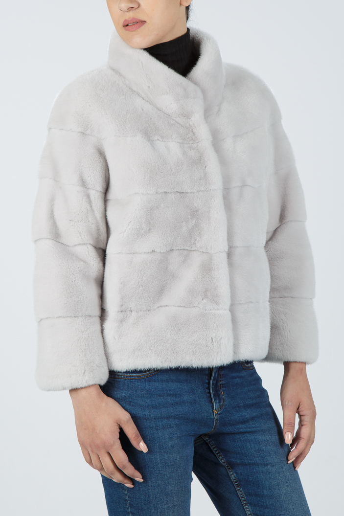 G-075/S - Cloude mink fur jacket with short collar