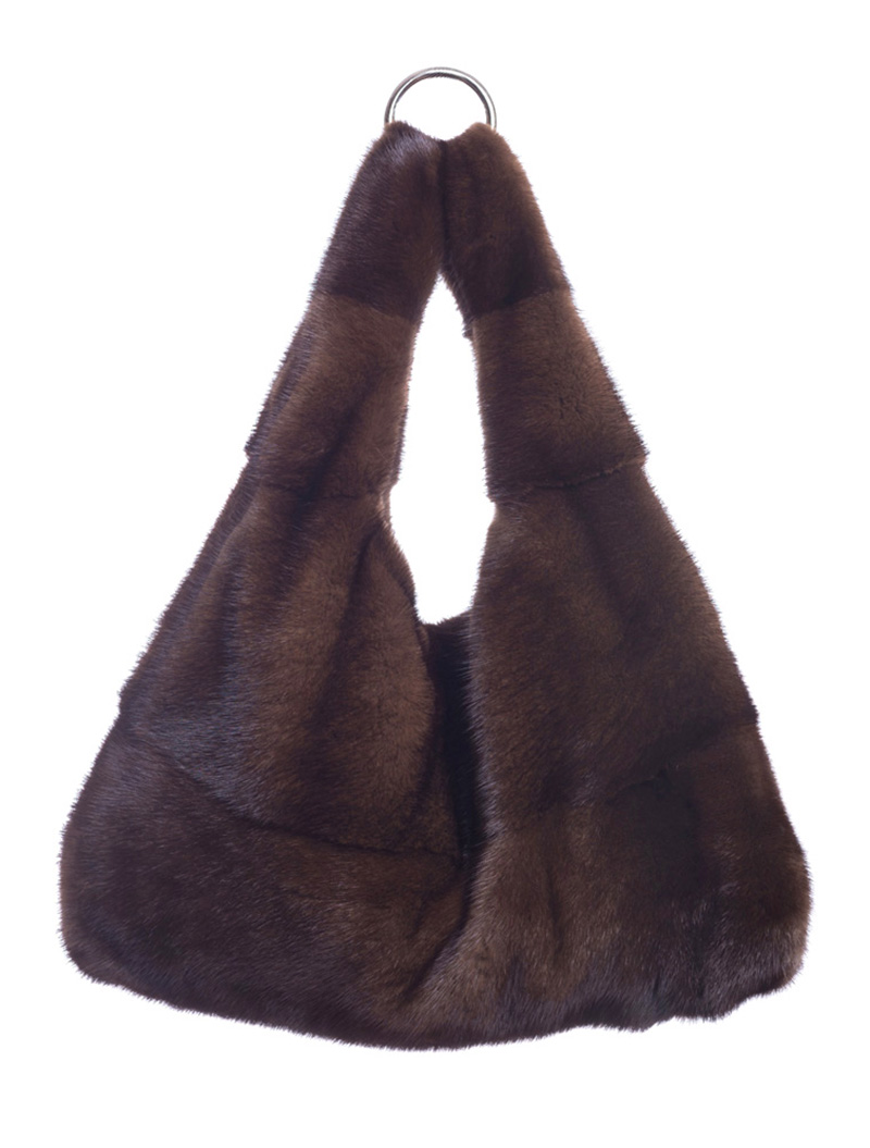 Alpha Mahogany Mink Hand Bag - 100% Genuine Fur