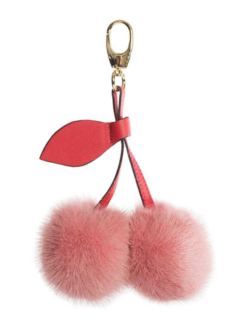 Key Chain Pink Mink - 100% Genuine Fur