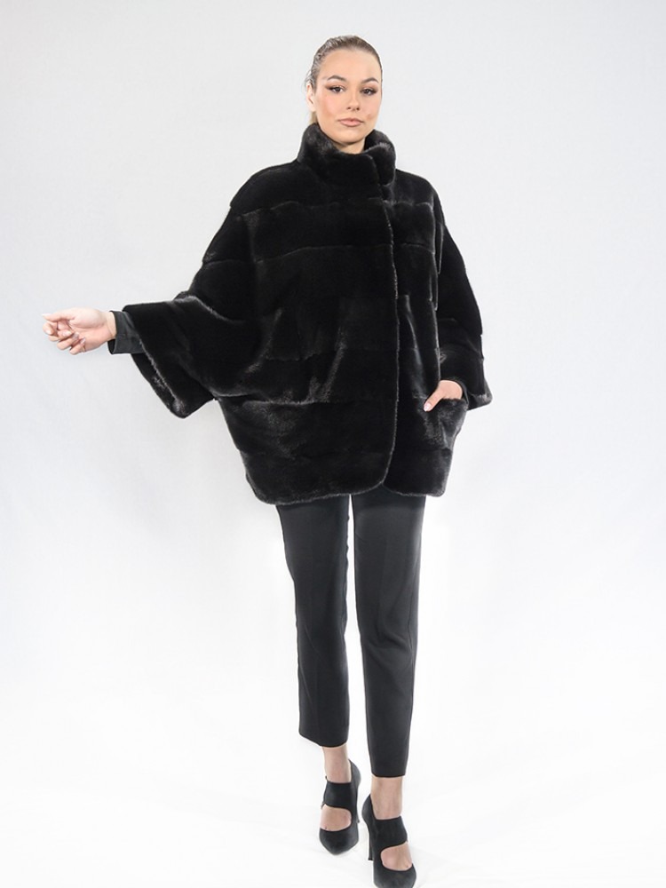 IT-234/S - Blackglama mink fur jacket with short collar