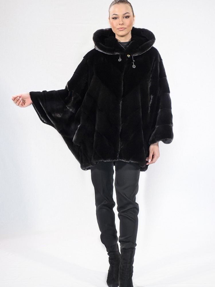 IT-221/K - Blackglama mink fur jacket with hood