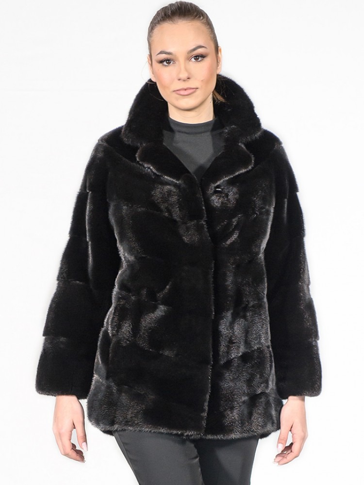 IT-143/A - Blackglama mink fur jacket with english collar