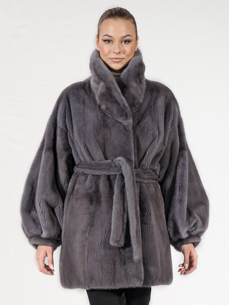 G-707/S - Petal mink fur jacket with big collar