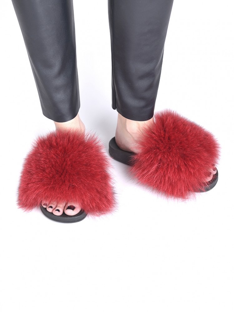 Fur Slides Red Fox - 100% Genuine Fur