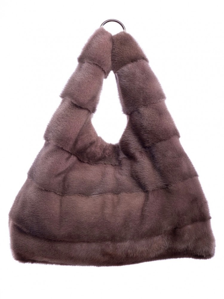 Alpha Dusty Pink Mink Hand Bag - 100% Genuine Fur