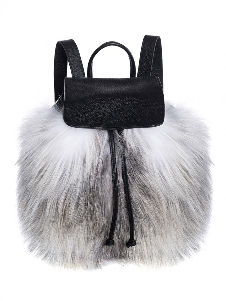Backpack Arctic Marble Fox - 100% Genuine Fur
